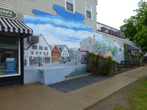 A bright mural in downtown St. Andrews, New Brunswick.  Photo (c) Nathaniel Hammond